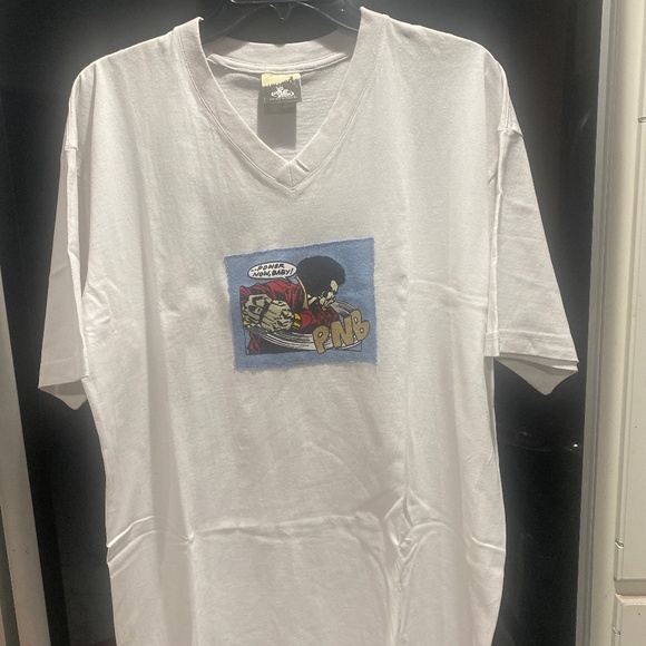 PNB Vintage Power Now Baby Oversize V Neck T Shirt Sz L - Picture 5 of 5